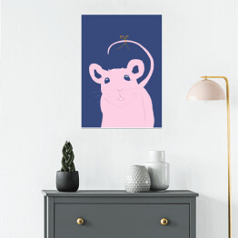 Plakat Ilustracja - zwierzątka - myszka