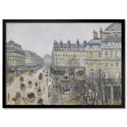Plakat w ramie Camille Pissarro "Plac przy Teatrze Francuskim w deszczu" - reprodukcja