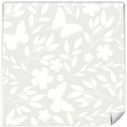 Tapeta samoprzylepna w rolce Biały kwiatowy wzór na pastelowym tle