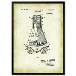 Plakat w ramie M. A. Faget - patenty na rycinach vintage