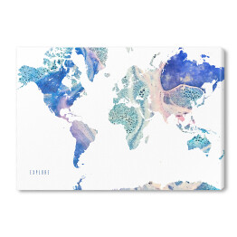 Obraz na płótnie Mapa z napisem "Explore" - niebieska