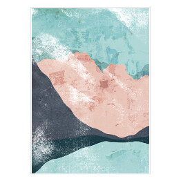 Plakat Pastelowe abstrakcje - wzgórza nad jeziorem