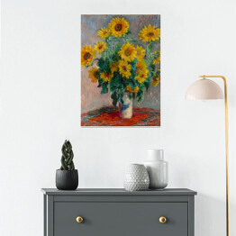 Plakat samoprzylepny Claude Monet "Bukiet słoneczników" - reprodukcja