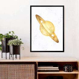 Obraz w ramie Złote planety - Saturn