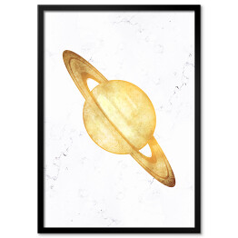 Plakat w ramie Złote planety - Saturn