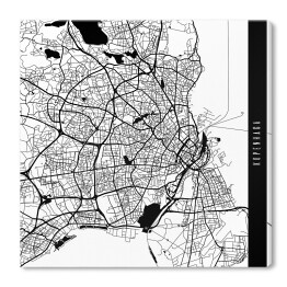 Obraz na płótnie Mapy miast świata - Kopenhaga - biała
