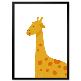 Plakat w ramie Urocza uśmiechnięta żyrafa