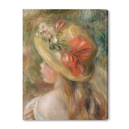 Obraz na płótnie Auguste Renoir Jeune fille au chapeau. Kobieta w kapeluszu. Reprodukcja