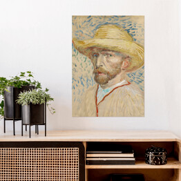 Plakat samoprzylepny Vincent van Gogh Self-Portrait with a Straw Hat. Reprodukcja