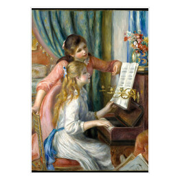Plakat samoprzylepny Auguste Renoir Dwie młode dziewczyny przy fortepianie Reprodukcja