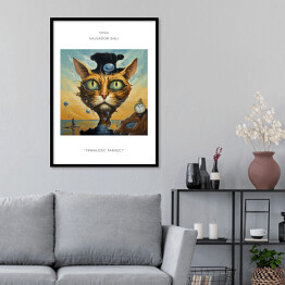 Plakat w ramie Kot portret inspirowany sztuką - Salvador Dali