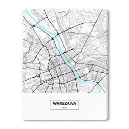 Obraz na płótnie Mapa Warszawy z podpisem na białym tle