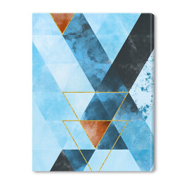 Obraz na płótnie Mozaika z trójkątów w niebieskich barwach