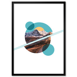Plakat w ramie Geometria i natura - góry i polana