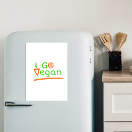 Magnes dekoracyjny Kolorowa typografia - "Go Vegan"