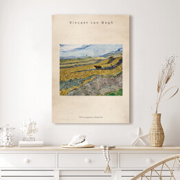 Obraz na płótnie Vincent van Gogh "Pole wiosennej pszenicy o wschodzie słońca" - reprodukcja z napisem. Plakat z passe partout