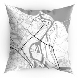 Poduszka Minimalistyczna mapa Gdańska