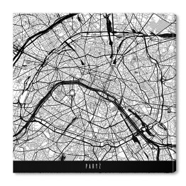 Obraz na płótnie Mapa miast świata - Paryż - biały