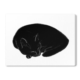 Obraz na płótnie Śpiący czarny koteczek