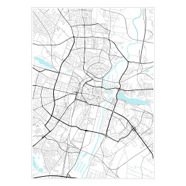 Plakat Mapa miasta Poznania - brak ramki i napisu