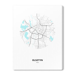 Obraz na płótnie Mapa Olsztyna w kole