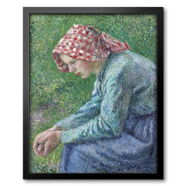 Obraz w ramie Camille Pissarro Siedząca kobieta. Reprodukcja