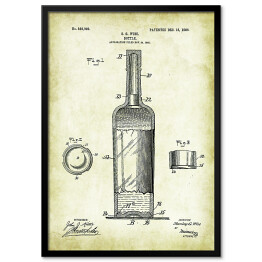 Obraz klasyczny Patenty. Butelka wina w stylu vintage