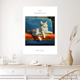 Plakat samoprzylepny Kot portret inspirowany sztuką - Francisco Goya