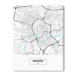 Obraz na płótnie Mapa Krakowa z podpisem na białym tle