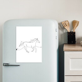Magnes dekoracyjny Galopujący koń - białe konie