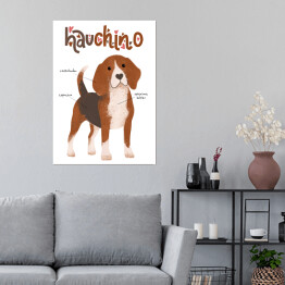 Plakat samoprzylepny Kawa z psem - hauchino
