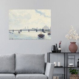 Plakat samoprzylepny Camille Pissarro. Most Charing Cross. Reprodukcja