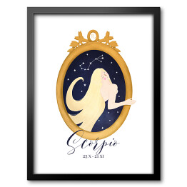 Obraz w ramie Horoskop z kobietą - skorpion