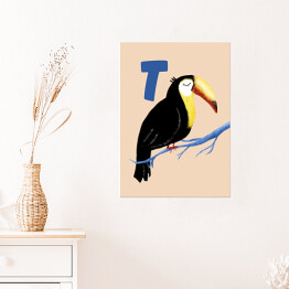 Plakat samoprzylepny Alfabet - T jak tukan