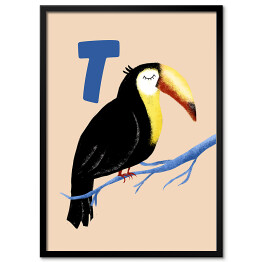 Plakat w ramie Alfabet - T jak tukan