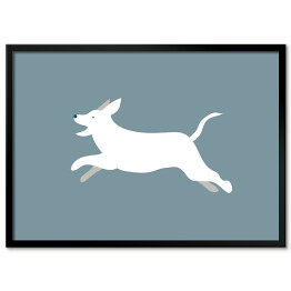 Plakat w ramie Pies w biegu - ilustracja