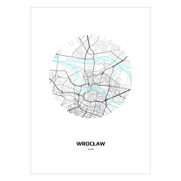 Plakat Mapa Wrocławia w kole