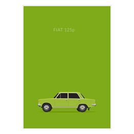 Plakat samoprzylepny Polskie samochody - FIAT 125p
