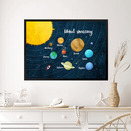 Obraz w ramie Ilustracja układ słoneczny, planety, kosmos