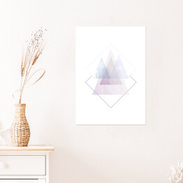 Plakat samoprzylepny Ilustracja -pastelowe trójkąty na białym tle