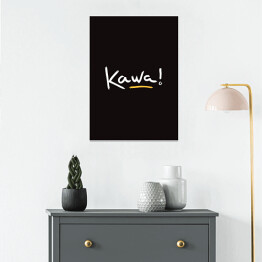 Plakat samoprzylepny "Kawa!" - typografia