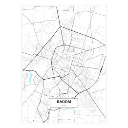 Plakat samoprzylepny Mapa Radomia 