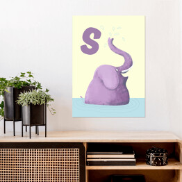 Plakat samoprzylepny Alfabet - S jak słoń