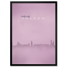 Plakat w ramie Kraków, panorama miasta