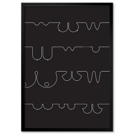 Plakat w ramie Rodzaje piersi - czarno biała ilustracja