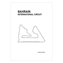 Plakat Bahrain International Circuit - Tory wyścigowe Formuły 1 - białe tło