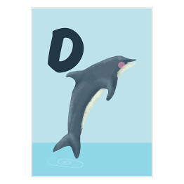 Plakat samoprzylepny Alfabet - D jak delfin