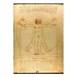Plakat Leonardo da Vinci "Człowiek Witruwiański" - reprodukcja