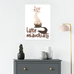 Plakat samoprzylepny Ilustracja - latte miauchiato