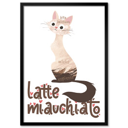 Plakat w ramie Ilustracja - latte miauchiato